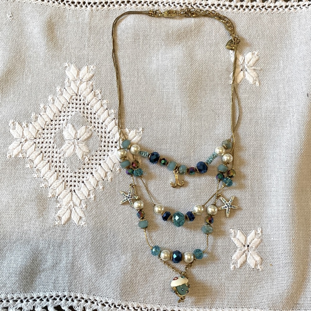 Betsey Johnson tiered coastal necklace.